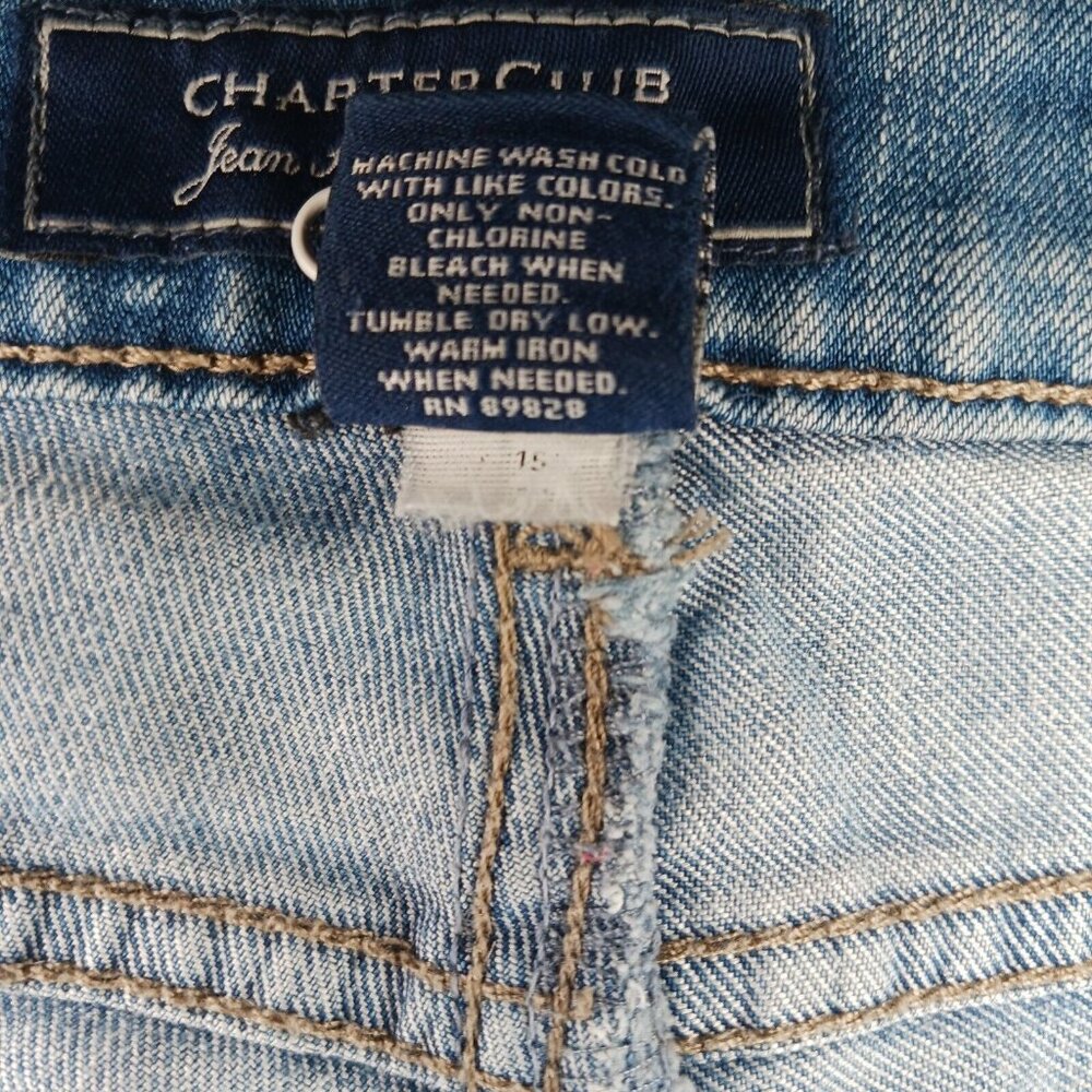 Charter Club Lexington Straight Jeans Womens 14PS Petite Blue Super Soft Denim - Picture 7 of 7
